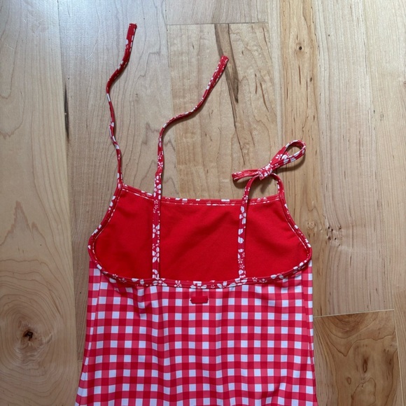 NWOT Roxy Red White Gingham One Piece Swimsuit - Picture 6 of 12